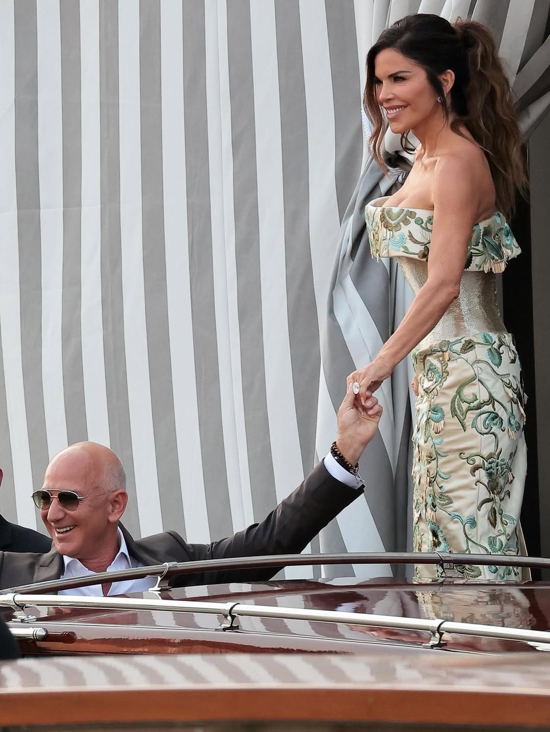 Festivities: The celebrations kicked off with a Venetian-themed welcome dinner at the Scuola Grande, where guests arrived via a fleet of water taxis. The next morning, the guests boarded Bezos’ superyacht Koru for a cruise through the Venetian lagoon. (Image: Instagram) Festivities: The celebrations kicked off with a Venetian-themed welcome dinner at the Scuola Grande, where guests arrived via a fleet of water taxis. The next morning, the guests boarded Bezos’ superyacht Koru for a cruise through the Venetian lagoon. (Image: Instagram)