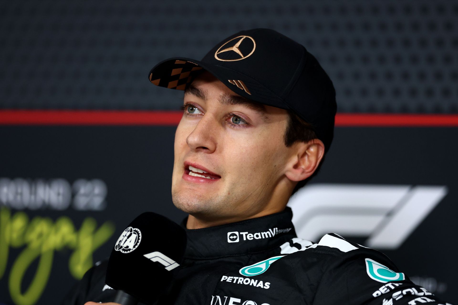 George Russell of Mercedes F1 Team after the F1 Grand Prix of Las Vegas. Source: Getty